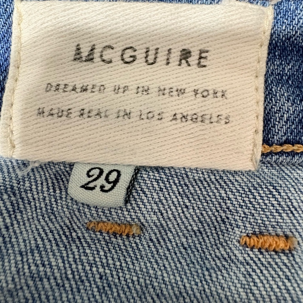 McGuire Denim Classic Blue A-Line Skirt with Metal Buttons. Patch Pockets. USA - Picture 5 of 11